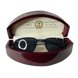 Vecceli Collection Italy Small Sunglasses w/ Wooden Clam Case